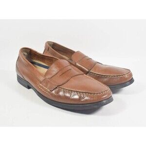 Bass Monroe II Brown Leather Slip On Casual Penny Loafers Dress Shoes Sz 13M